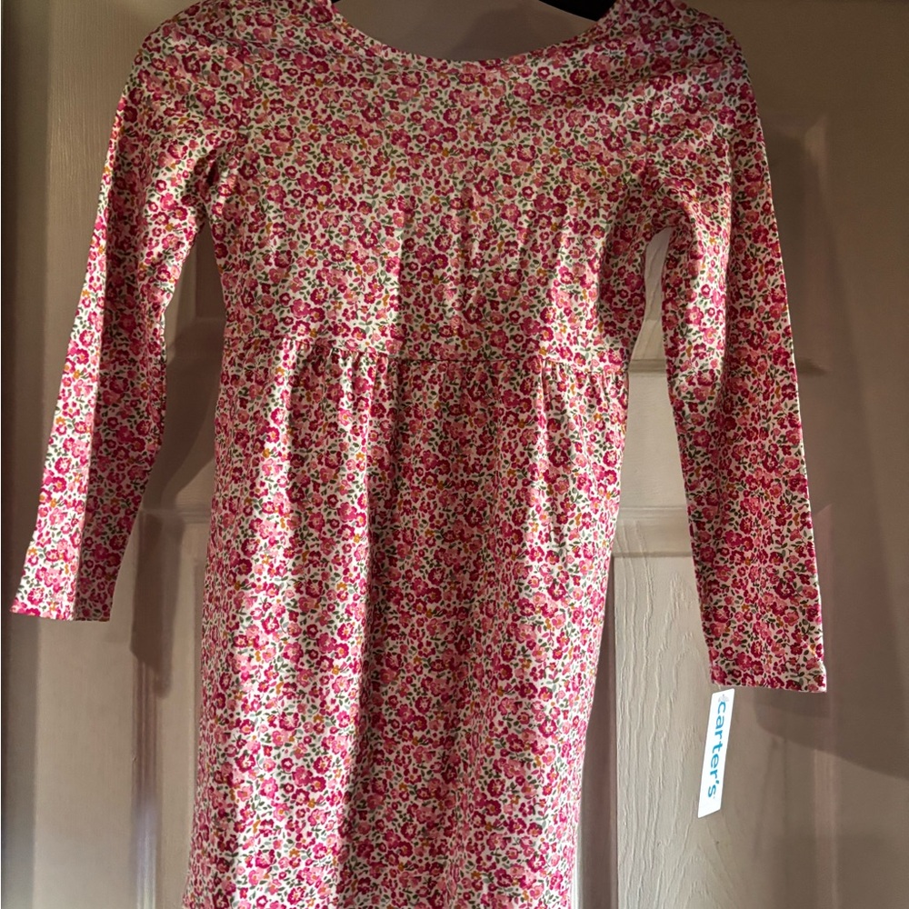 Carter's Pink Floral Long Sleeve Knit Dress